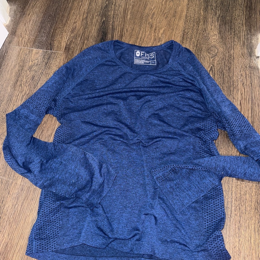 Figs Seamless Heather Blue Top